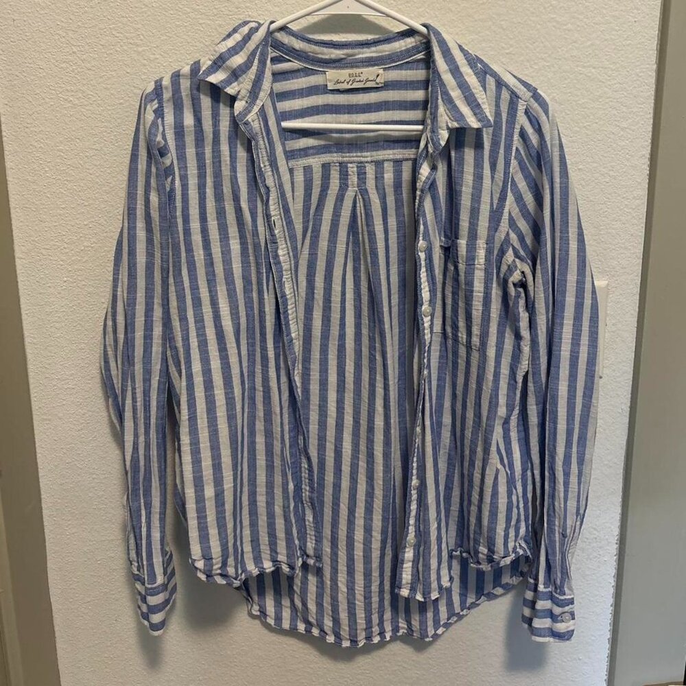 H&M Women's Blue and White Shirt